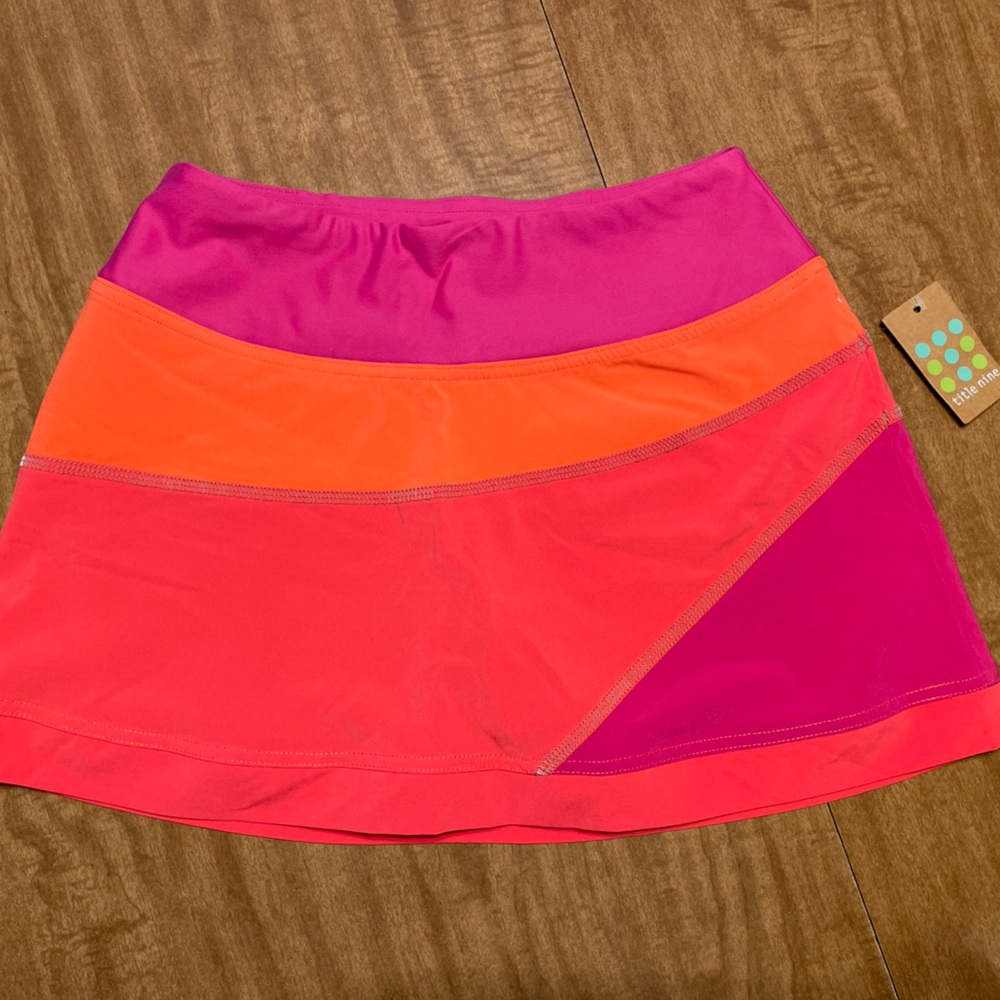 NWT Title Nine Girl’s Colorblock Skort - Pink, Orange, Purple